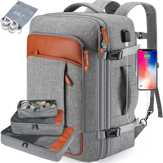 Carry on Travel Backpacks, Extra Large 40L Flight Approved Bag for Men & Women,E
