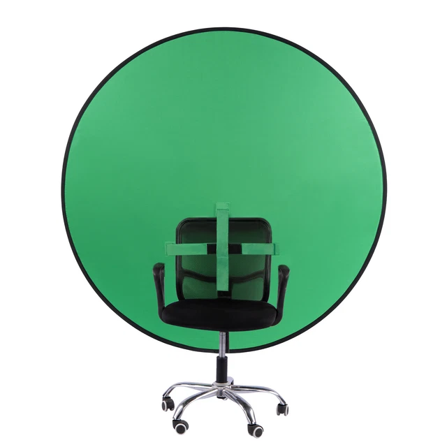 59" Round Green Screen Collapsible Background Backdrop Photography Webex Video