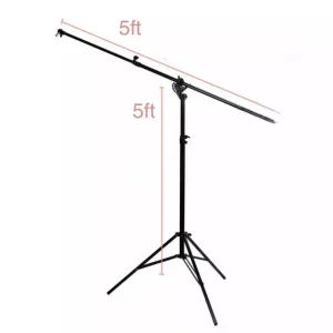 5ft Photo Studio Boom Arm Light Stand, Adjustable, Rotatable, Tripod Base